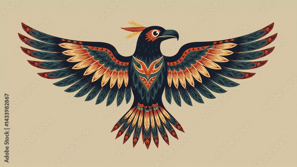 Native American Thunderbird Symbol: A Cultural Vector for Indigenous ...