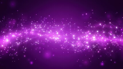 Wall Mural - Abstract purple background with connecting dots and lines. Structure and communication. Abstract science geometrical network background. Technological.