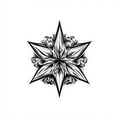 minimalist isolated star, tattoo style symbol, scalable line vector