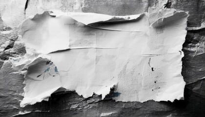 Leinwandbilder -  abstract black and white torn paper texture for creative design, web backgrounds, print, branding, and artistic projects