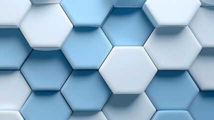 Wall Mural - abstract blue and white hexagon pattern background