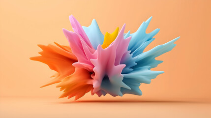 Wall Mural - abstract colorful explosion of light and geometric shapes