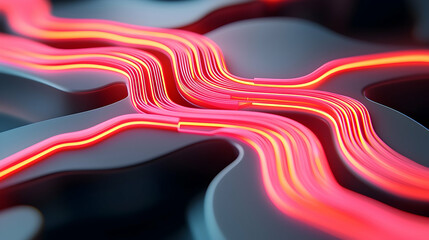 Wall Mural - abstract digital earth with glowing data lines