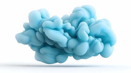 Canvas Print - abstract light blue smoky cloud hovering on white background