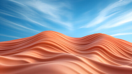 Canvas Print - abstract orange sand dunes under a blue sky