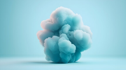 Wall Mural - abstract pastel blue cloud formation on light cyan background