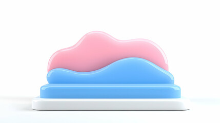 Wall Mural - abstract pastel pink and blue 3d rendered staircase steps