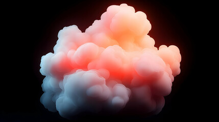 Wall Mural - Abstract Red Orange White Cloud in Dark Background