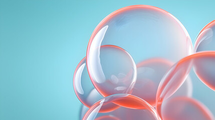 Wall Mural - abstract vertical background with translucent pink and blue bubbles
