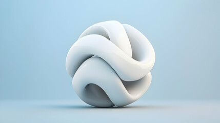 Wall Mural - abstract white 3d sphere on blue background