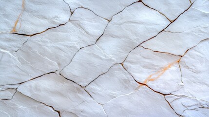 Fototapete - Large, white rock with many cracks and fractures. The rock appears to be weathered and worn, with a sense of age and history. The cracks and fractures create a sense of depth and texture