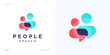 © Erips.id - People community chat talk bubble, logo speech icon design vector, human organization for teamwork, family together, health care, social app networking group, symbol people hub for brand identity