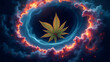 © Ernesto - Quantum cannabis leaves. Nebula ink swirls with celestial patterns in this infinite cosmic dance.