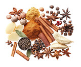 Exotic spice blends culinary arts food kitchen isolated on transparent background
