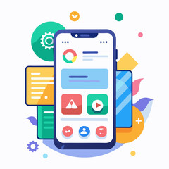 Abstract Smartphone App Ui Design With Colorful Geometric Elements