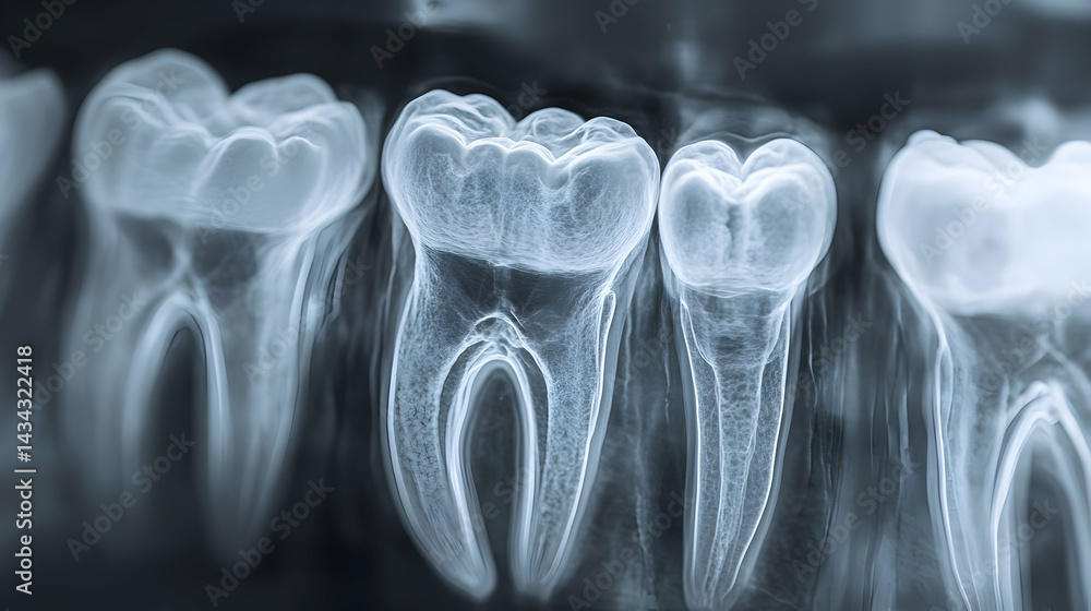 Teeth Roots X Ray Dental x-ray showing detailed close-up of healthy teeth and roots Stock ...