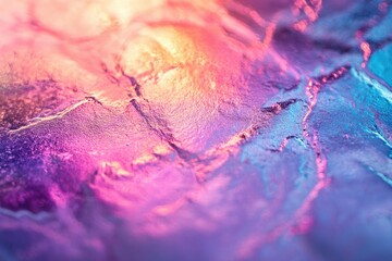 Aufkleber - Abstract image of textured surface illuminated with vibrant pink, purple, and blue hues.
