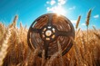 © Vibu design  gallery - A reel of film in a golden wheat field under a bright sunny sky.
