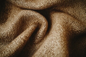 Poster - Close-up of textured burlap fabric, showing its intricate weave and natural color.
