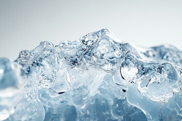 Poster - Close-up of melting ice, showcasing its intricate texture and translucent beauty.