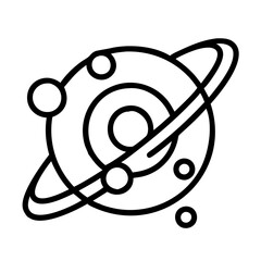 Wall Mural - planet with rings and moons vector illustration astronomy space exploration icon graphic design