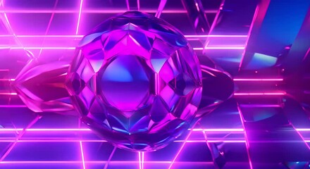 Wall Mural - abstract holographic metallic background retro synthwave futurism style iridescent banner 4k