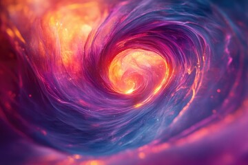 Leinwandbilder - A vibrant, swirling nebula with hues of purple, pink, and orange, creating a cosmic vortex.
