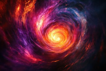 Poster - A swirling cosmic vortex of vibrant reds, oranges, and purples, radiating intense energy.