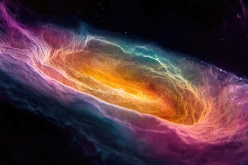 Poster - A vibrant nebula swirls in cosmic space, showcasing a mesmerizing blend of colors and textures.