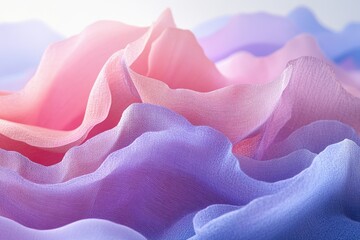 Aufkleber - Soft, pastel-colored fabric draped in gentle waves, creating a dreamy and elegant texture.