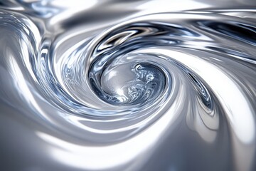 Leinwandbilder - Abstract swirling vortex of metallic liquid, creating a mesmerizing visual effect.
