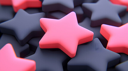 Wall Mural - pink and dark blue twinkling stars motion background