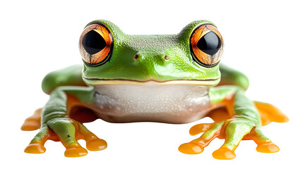 green tree frog, isolated on white background