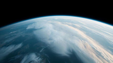 Wall Mural - stunning view of earth from space station window