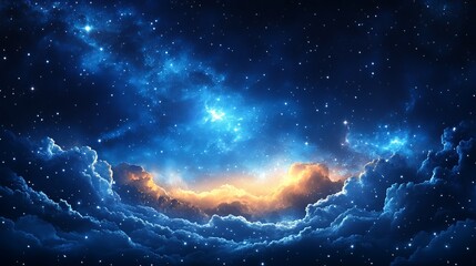 Wall Mural - outer space is beautifully represented in this modern image with a stunning starry night sky backgro