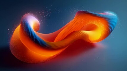 Wall Mural - A vibrant abstract design featuring flowing orange and blue shapes with a modern, colorful aesthetic.