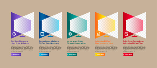 Wall Mural - vector infographic company milestone timeline template design with vertical trapezoid shape photo pl
