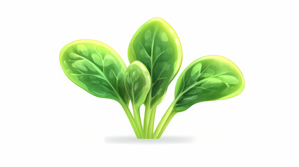 Wall Mural - isolated sprout on white background with light effects, greenery, nature, details. light sprout. ill