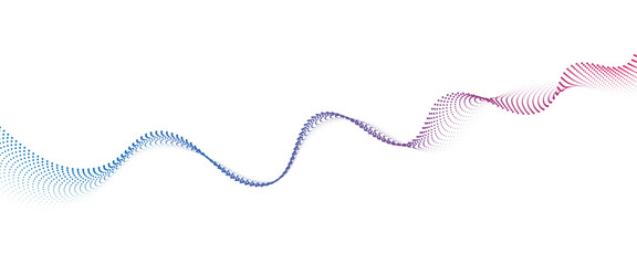 Leinwandbilder - Flowing Dot Wave halftone gradient pattern on transparent background	
