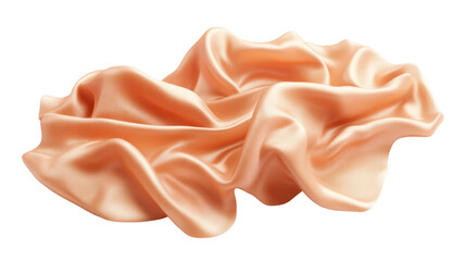 Poster - Elegance of Peach Satin in Motion Isolated Against a Transparent Backdrop for Artistic Design