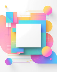 Aufkleber - Abstract geometric design with pastel colors and shapes creating a visually stunning and modern composition