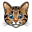 © Matt - Vibrant illustration of a brown cat with blue eyes and pink nose