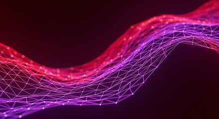 Wall Mural - abstract network structure with glowing nodes and vibrant color gradient