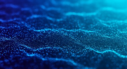 Wall Mural - abstract network connection with blue digital dots waving background