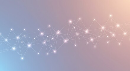 Wall Mural - abstract network connection background with glowing nodes and gradient colors