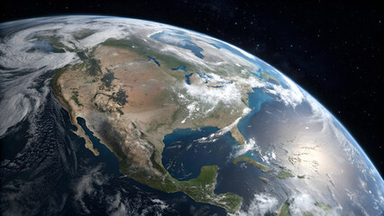 Wall Mural - Western Hemisphere of Planet Earth from Space