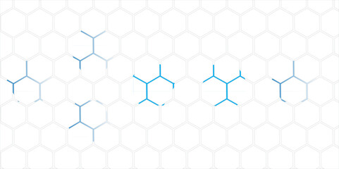 Abstract blue geometric vector design features a seamless hexagonal pattern with a honeycomb texture