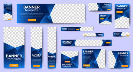 Wall Mural - business web banners template design with image space. vector