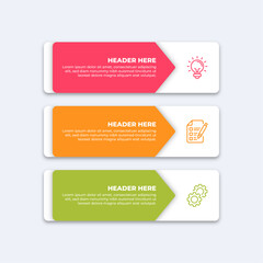 Wall Mural - Three colorful infographic boxes.