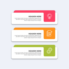 Wall Mural - Three colorful infographic boxes.